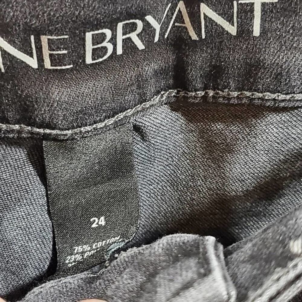 Lane BRYANT Low Rise Black GIRLFRIEND DISTRESS SEQUIN JEANs plus Size 24 - Picture 5 of 14